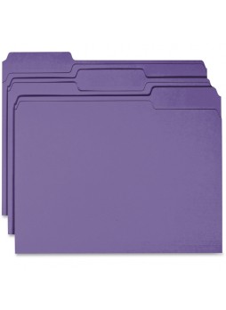 File Folder, 1/3 Tab Cut - 11 pt. Folder Thickness - Purple - Recycled - 100 / Box - bsn44106